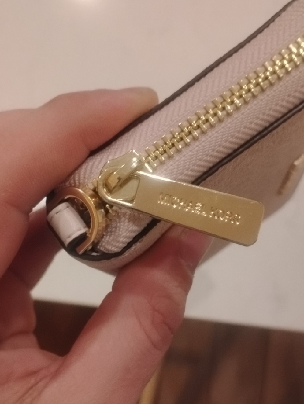 Michael Kors Signature Zip Wallet - Light Blush Pink with Gold Hardware - Picture 3 of 9